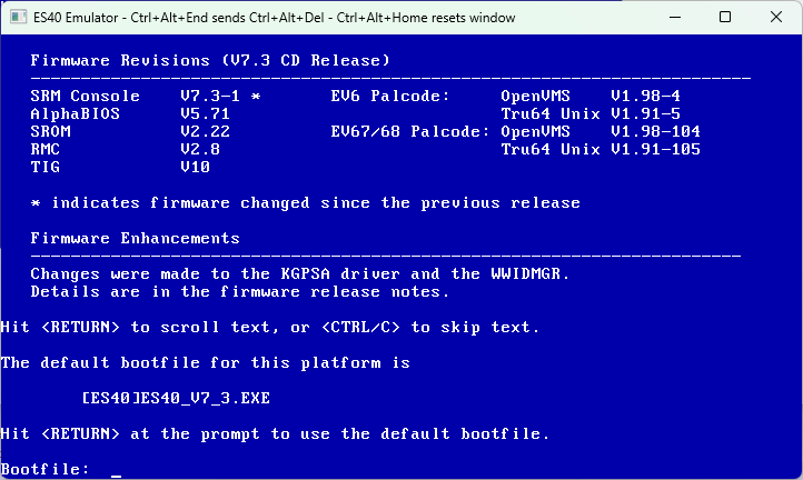 bootfile prompt