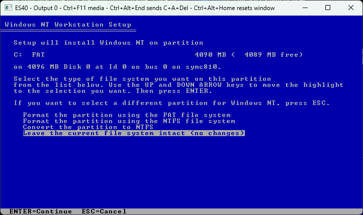 Choose Filesystem