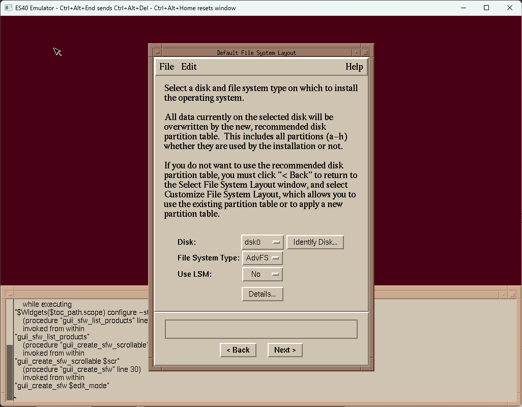 step 8: new filesystem