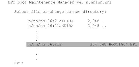 EFI Display of Files Within Boot Directory of
DVD