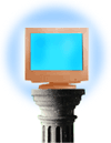 Computer on pedestal