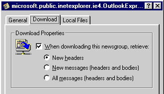 Download Properties dialog