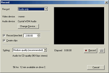 Record dialog box