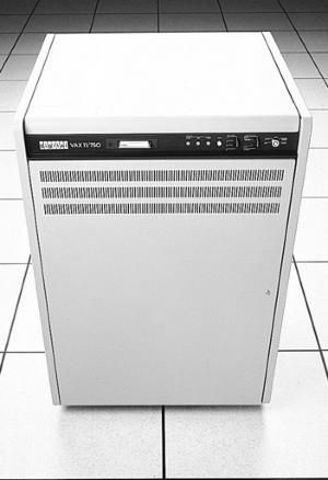 Pictured here is the VAX-11/750 machine, smaller than the VAX-11/750 but still powerful enough to get the job done.