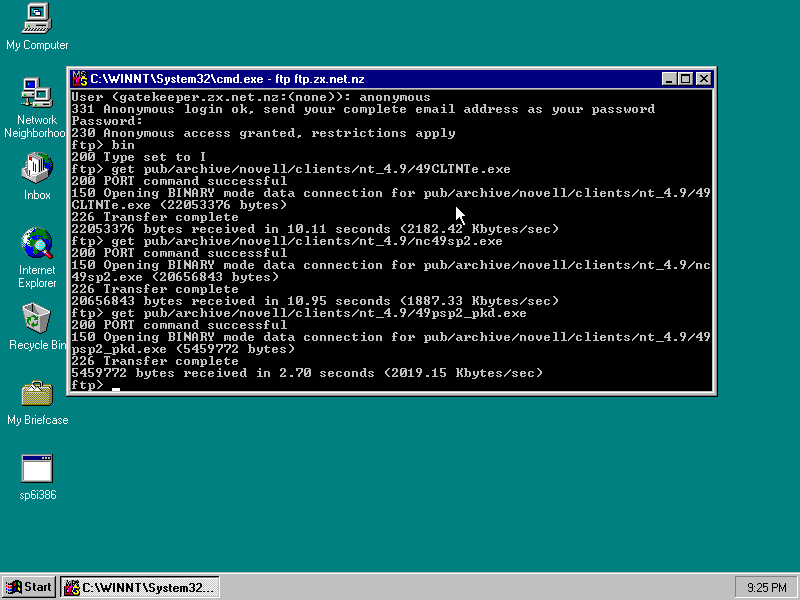 Installing NetWare Client 4.9 SP2 update D for Windows NT
