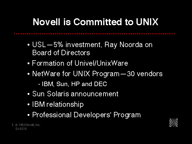 Novell is Committed to UNIX
