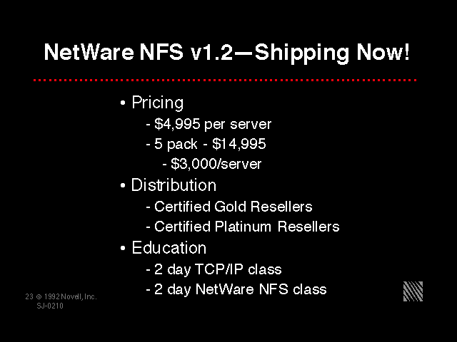 NetWare NFS v1.2 - Shipping Now!